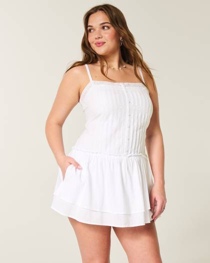 Lace Trim Mini Dress