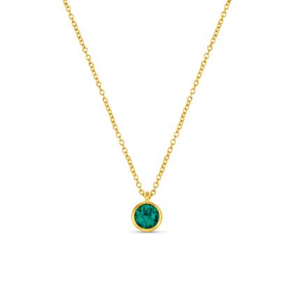 Emerald Necklace Made With Swarovski® Crystals - Gold