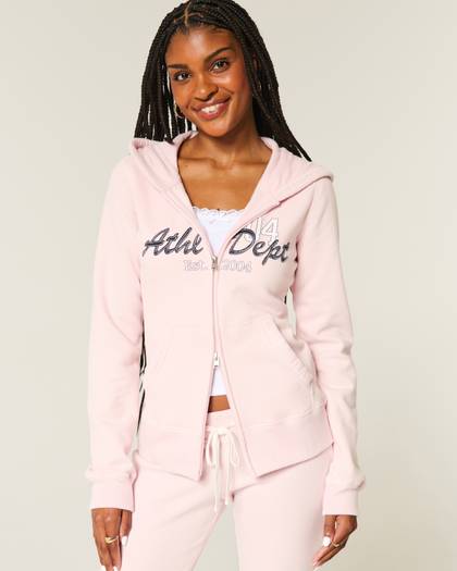 Slim Athletic Dept Graphic Zip-Up Hoodie