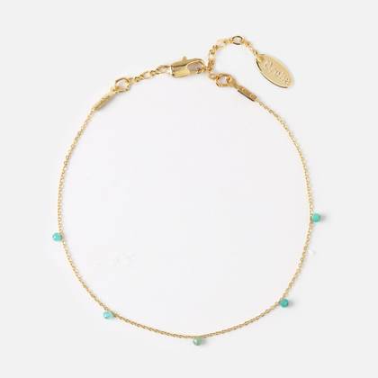 Semi Precious Fine Drop Aquamarine Bracelet