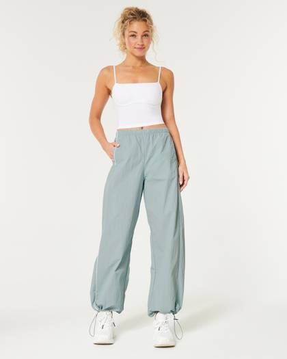 Gilly Hicks Active Tipped Crinkle Parachute Pants