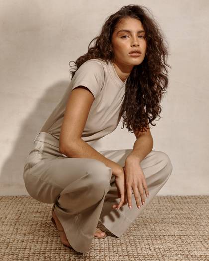 SPANXsupersmooth™ Stretch Twill Wide Leg Pant | Bone - Bone
