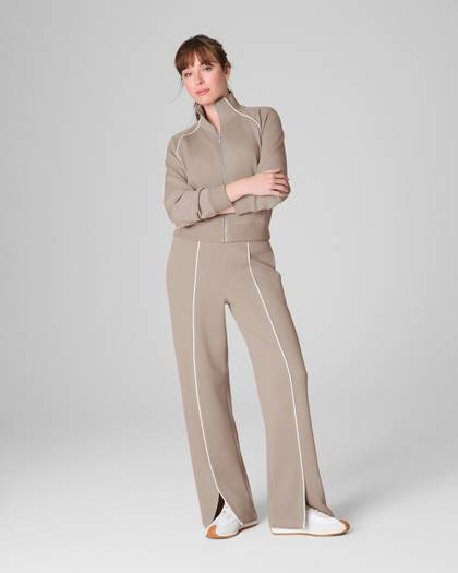 SPANX AirEssentials® Pique Straight Leg Pant | Ashwood - Ashwood