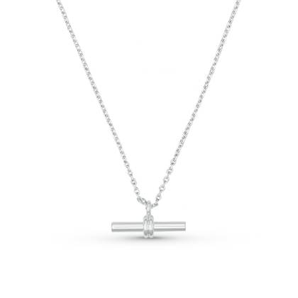 LUXE Linear T-Bar Drop Necklace - Silver