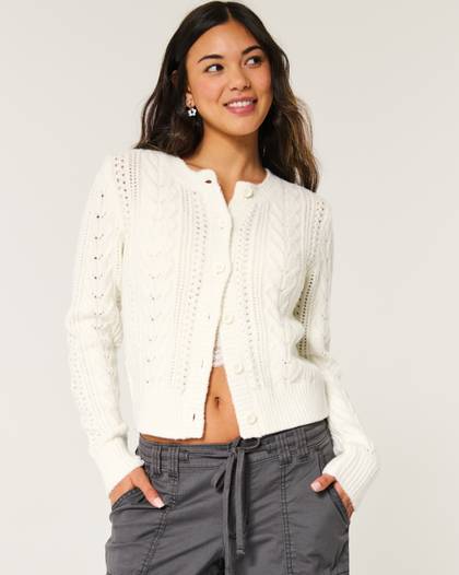 Hollister Comfy Cloud Cable-Knit Cardigan