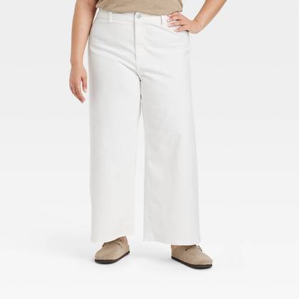 Women's High-Rise Sailor Wide Leg Ankle Jeans - Universal Thread™ White 17