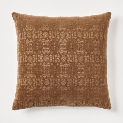 Oversize Chenille Woven Jacquard Square Throw Pillow Brown - Threshold™ designed with Studio McGee