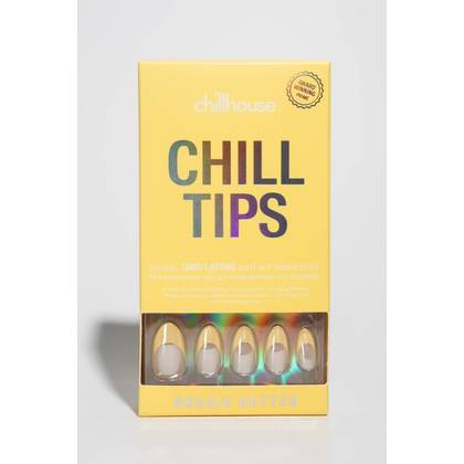 Chillhouse Chill Tips Press-On Nail Set - Classics Collection - Bougie Butter - 24ct: Nail Shimmer Finish, Almond Shape