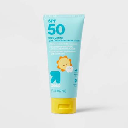 Baby Mineral Sunscreen Lotion - SPF 50 - 3oz - up&up™: Whole Body, Zinc Oxide, Scented