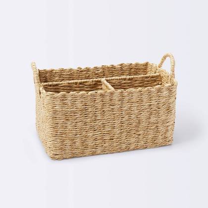 Woven Diaper Caddy with Dividers - Cloud Island™ Woven: Modern Rectangular Decorative Storage Basket