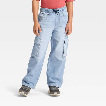 Boys' Baggy Cargo Jeans - Cat & Jack™ Light Wash 4