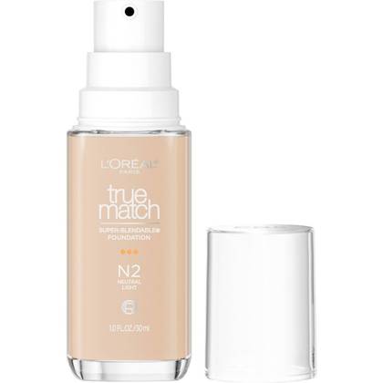 L'Oreal Paris True Match Super Blendable Foundation - N2 - 1 fl oz: Vegan, Alcohol-Free, Medium Coverage, Suitable for All Skin Types