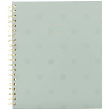 Sugar Paper Essentials Large Spiral Notebook Green Gloss Dot