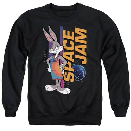 Space Jam 2 Bugs Standing Unisex Adult Crewneck Sweatshirt Black 2X Large