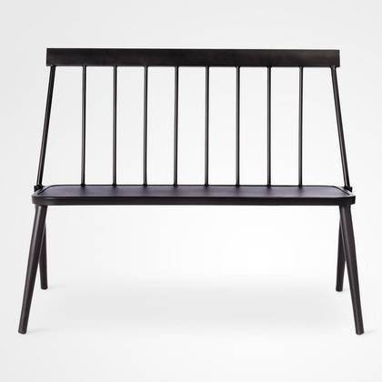 Windsor Metal Stack Patio Bench Black - Threshold™