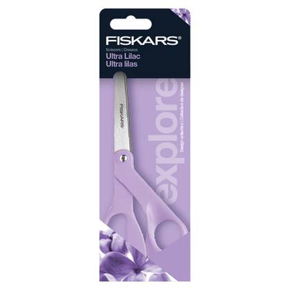 Fiskars 8" Craft and Fabric Scissors with Stainless Steel Blades for Paper Crafting Sewing Ultra Lilac