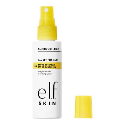 e.l.f. SKIN Suntouchable All Set For Sun Sunscreen - SPF 45 - 2 fl oz: Face Spray, Paraben-Free, Vegan, Zinc Oxide