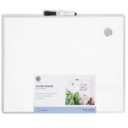 U Brands 16"x20" Magnetic Dry Erase Board Aluminum Frame: Wall Mount Whiteboard for Office & Presentation