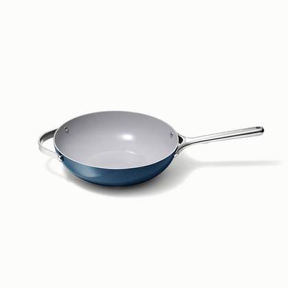 Caraway Home Stir Fry Pan Navy: Nonstick Ceramic Frying Pan, 12" Diameter, Oven-Safe, Compatible with Gas & Electric Cooktops