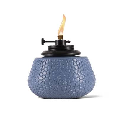 Tiki Table Stone Adjustable Flame Glass Outdoor Torch Blue Denim
