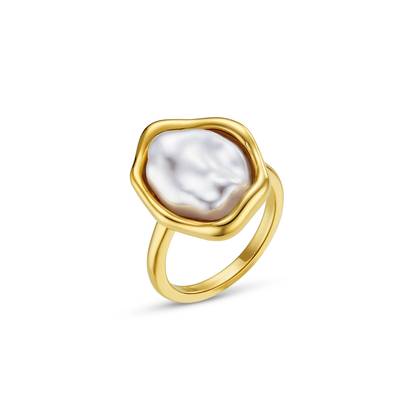 Organic Molten Pearl Ring
