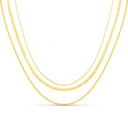 Fine Chain 3-Row Necklace