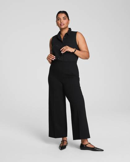 SPANXsupersmooth™ PerfectFit Ponte Cropped Wide Leg Pant | Classic Black - Black