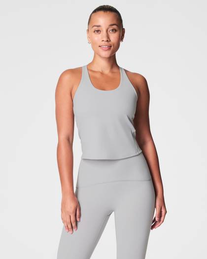SPANX® Get Moving Contour Crossback Shelf Tank | Cloudy Grey - Cloudy Grey