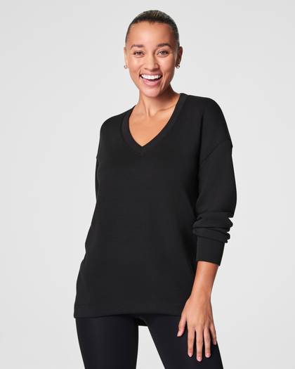 SPANX AirEssentials® Brushed V-Neck Tunic | Very Black - Black