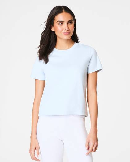 SPANX® Cotton Crewneck Tee | Sky - Sky