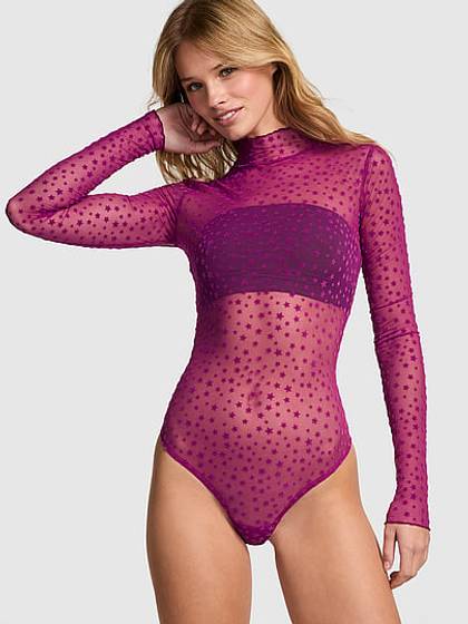 Wink Starchaser Mesh Long-Sleeve Bodysuit