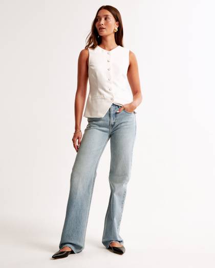 High Rise 90s Relaxed Raw Hem Jean