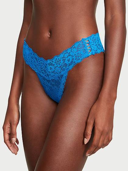 Lace Side Lace-Up Thong Panty