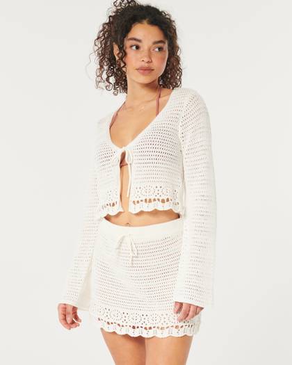 Crochet-Style Cover Up Top