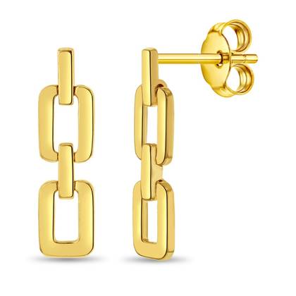 Linked Chain 14k Gold Earrings - In Season Jewelry
