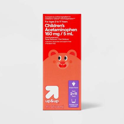 Children's Acetaminophen Pain Reliever & Fever Reducer Liquid - Grape - 4oz - up&up™