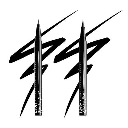 NYX PROFESSIONAL MAKEUP Epic Ink Liner (01 Black) Waterproof Liquid Eyeliner | Epic Pigmente | Cruelty Free Cosmetics (PACK OF 2)