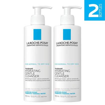 La Roche Posay 2 Pack/13.5 fl oz Each Toleriane Hydrating Gentle Face Wash with Ceramide for Normal to Dry Sensitive Skin