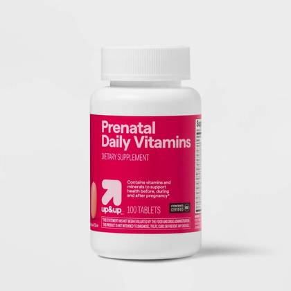Prenatal Vitamin Dietary Supplement Tablets - 100ct - up&up™: Gluten-Free, Lactose-Free, No Artificial Colors