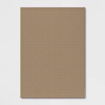 8'x10' Micro Grid Rectangular Woven Outdoor Area Rug Black/Beige - Threshold™