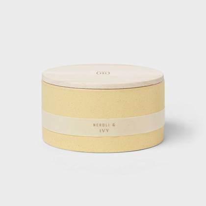 3-Wick Matte Textured 16oz Ceramic Candle with Wooden Wick Neroli and Ivy - Threshold™: Soy Wax Blend, 48hr Burn Time