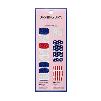 Dashing Diva Gloss Nail Art - Salute - 32ct: Bright Tones, Gloss Finish, Glitter Finish, 32-Piece Set