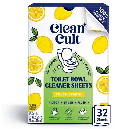 Clean Cult Toilet Bowl Cleaner Sheets - Fresh Lemon - 32ct