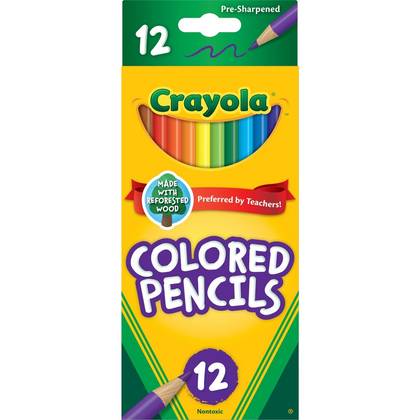 Crayola 12ct Pre-Sharpened Colored Pencils, Kids School Supplies, Art Classroom Must Haves for Teachers, Coloring Gift Ages 5+