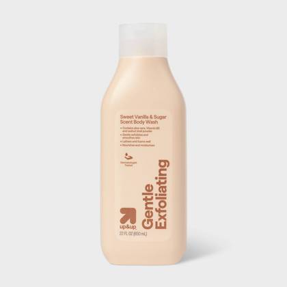 Exfoliating Body Wash - Sweet Vanilla & Sugar - 22 fl oz - up&up™: Silicone-Free, For Normal Skin, Whole Body Use