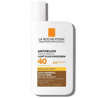 La Roche Posay Anthelios 40 Tinted Mineral Light-Fluid Sunscreen - 1.7 fl oz - Medium Deep: Face Application, Unscented, Cream Form