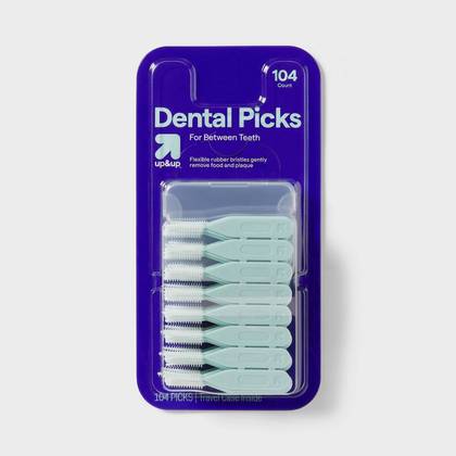 Dental Picks - 104ct - Trial Size - up&up™: 70% Recycled Polypropylene, 58mm Length, Unflavored