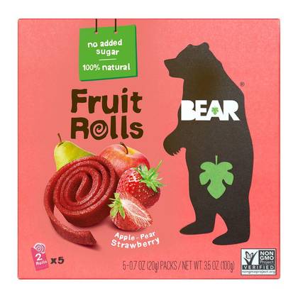 BEAR Fruit Rolls, Strawberry 3.5 OZ