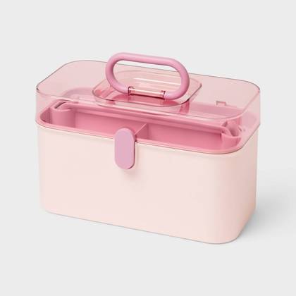 Lidded Storage Caddy Color Pink - Brightroom™