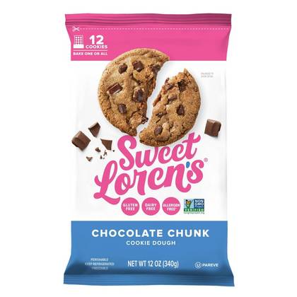 Sweet Loren's Gluten Free & Vegan Chocolate Chunk Cookie Dough - 12oz/12ct